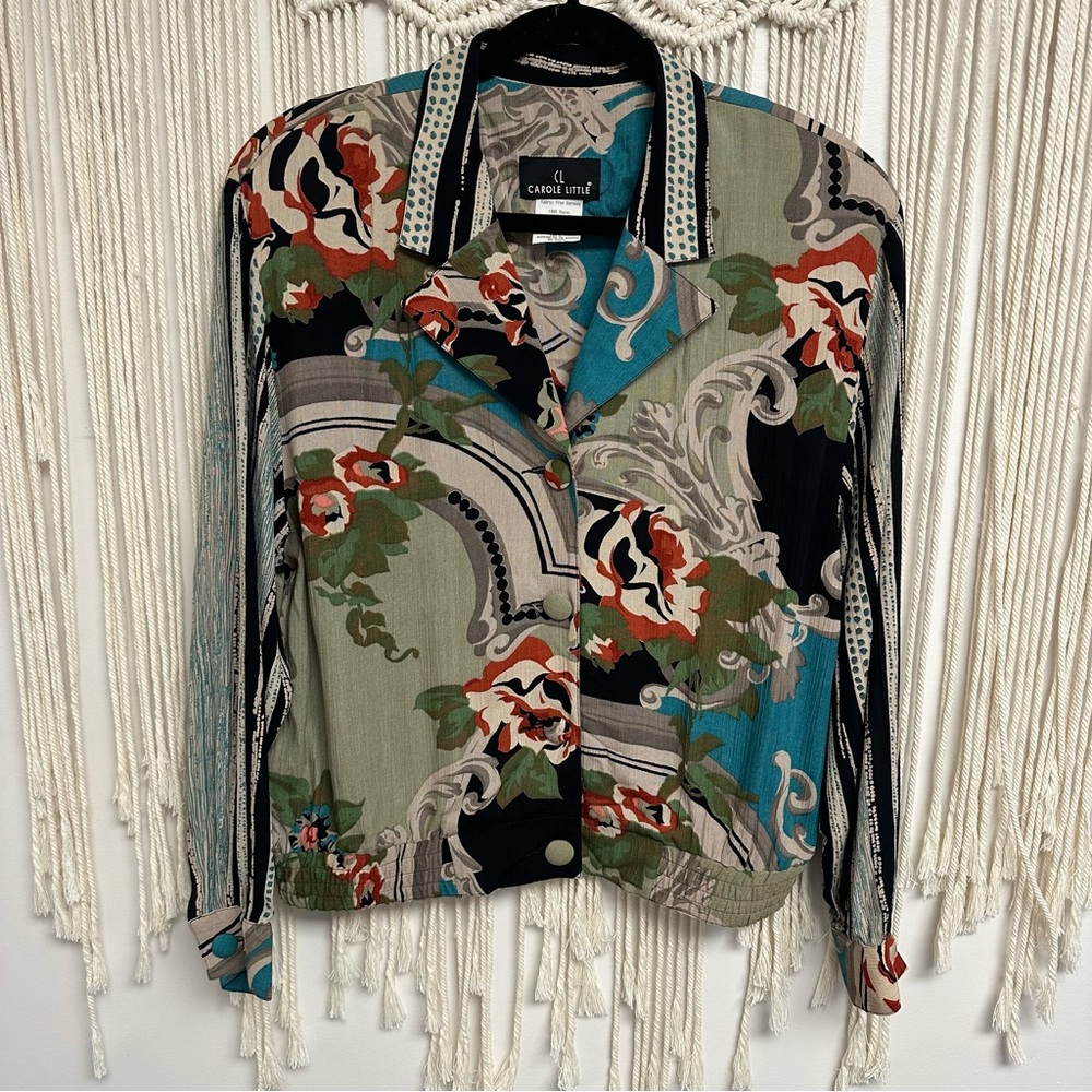 Vintage Carole Little rayon shirt/jacket